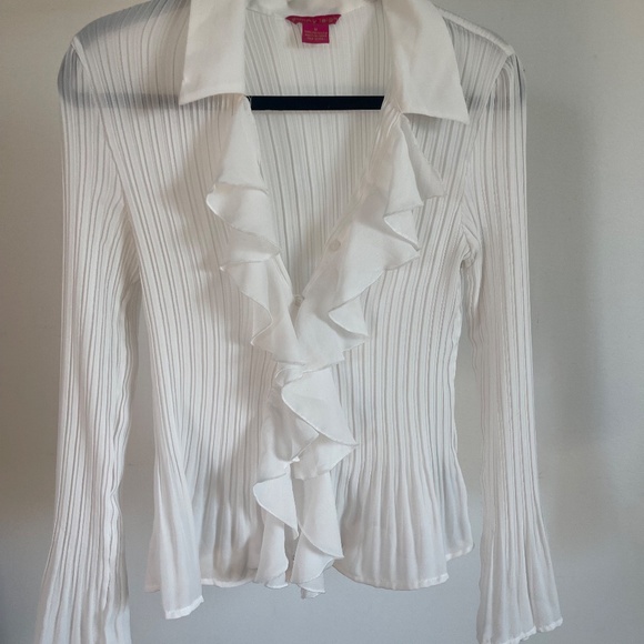 white sheer blouse - Picture 2 of 4